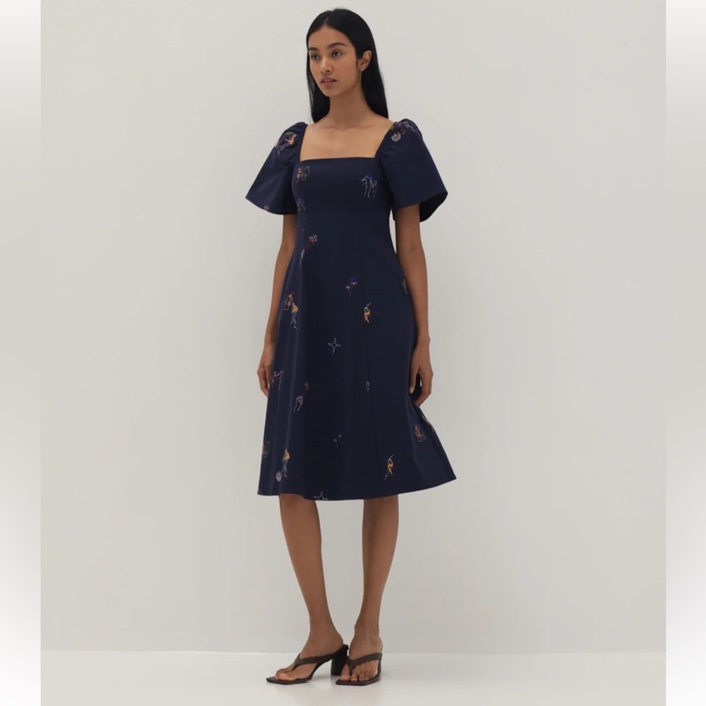 NWOT Love Bonito Embroidered Paneled Midi Dress - Size 2